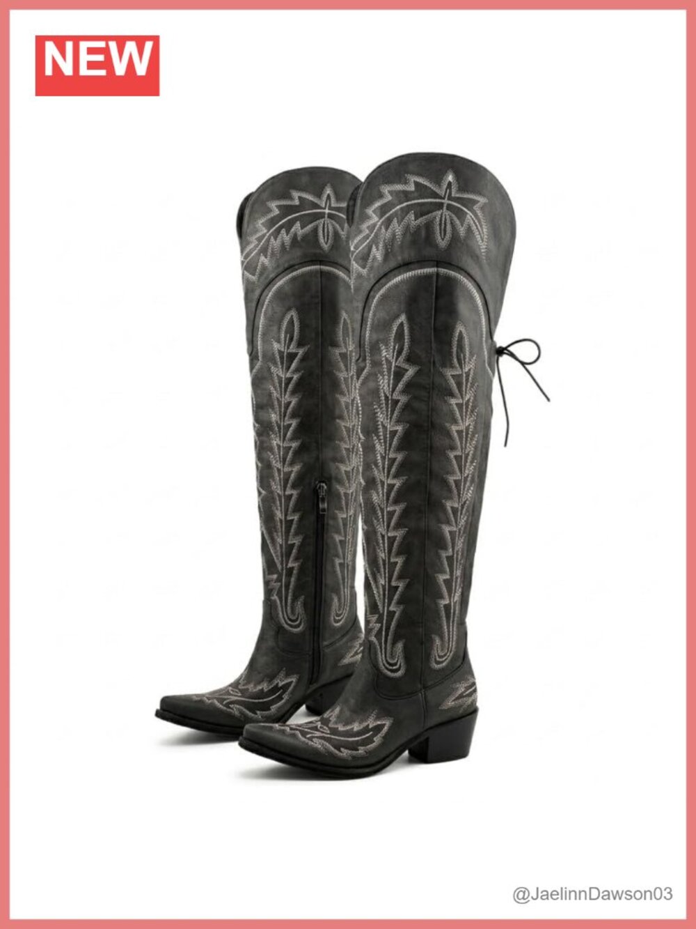 Women's Thigh High Cowgirl Boots Wide Calf Western Embroidery Faux Leather Over